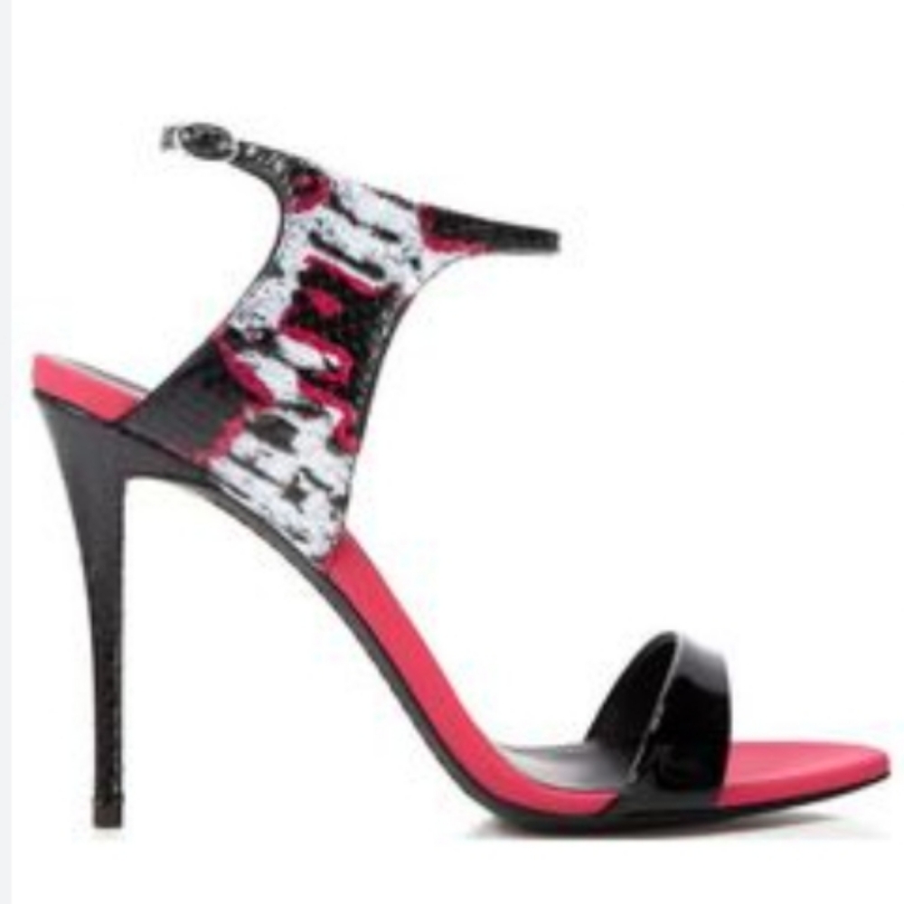 Giuseppe Zanotti Back Buckle Pink & Black Sandals